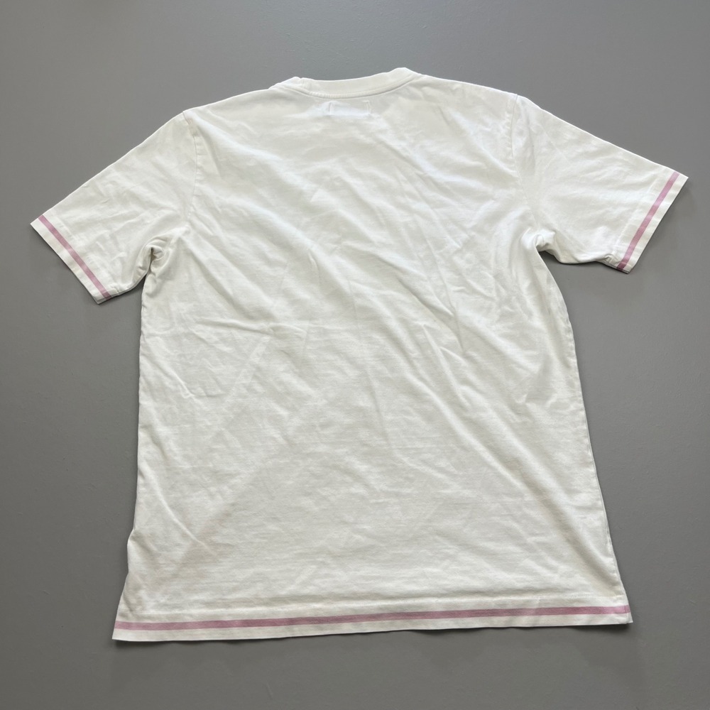 Palace T-Shirt Mens XL White Blue Tri-Ferg Logo Pink Striped Trim Streetwear - Picture 6 of 14